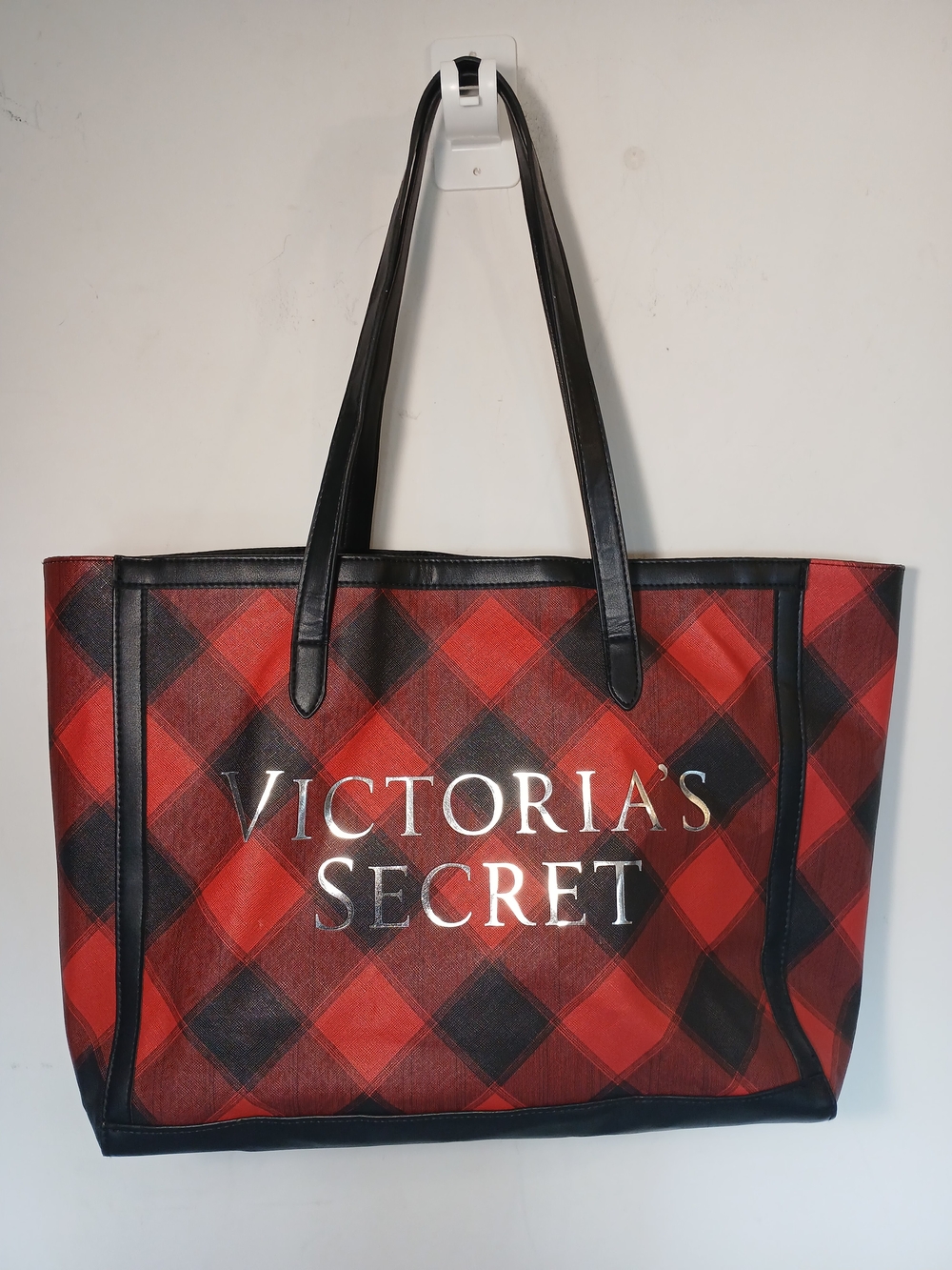 Victoria's Secret Red and Black Plaid Tote